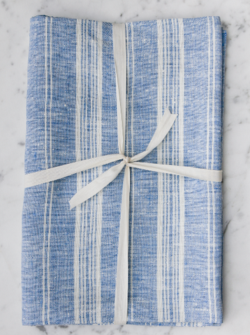 Blue & White Striped | Bath Sheet