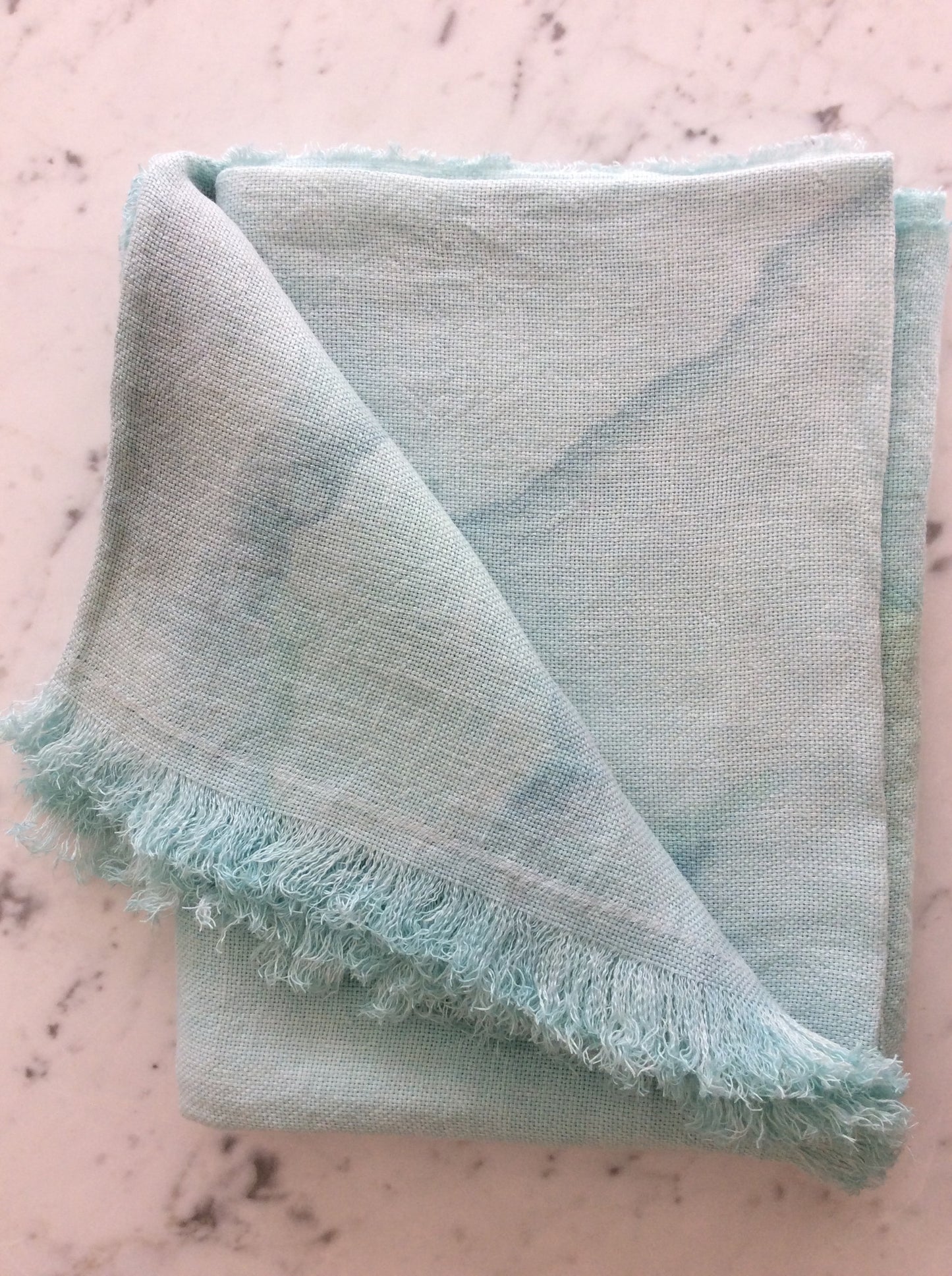 Hand painted linen throw