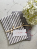 grey & white thin striped | linen Tea/Hand Towel