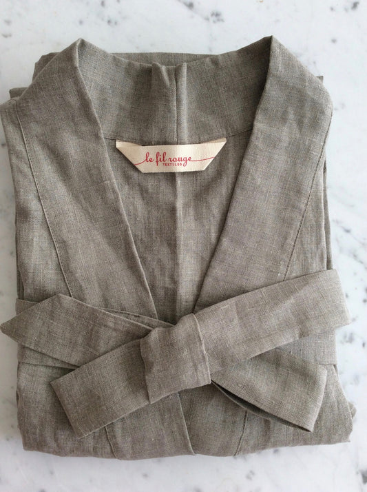 'UNA' Linen Kimono Long- natural 100% linen