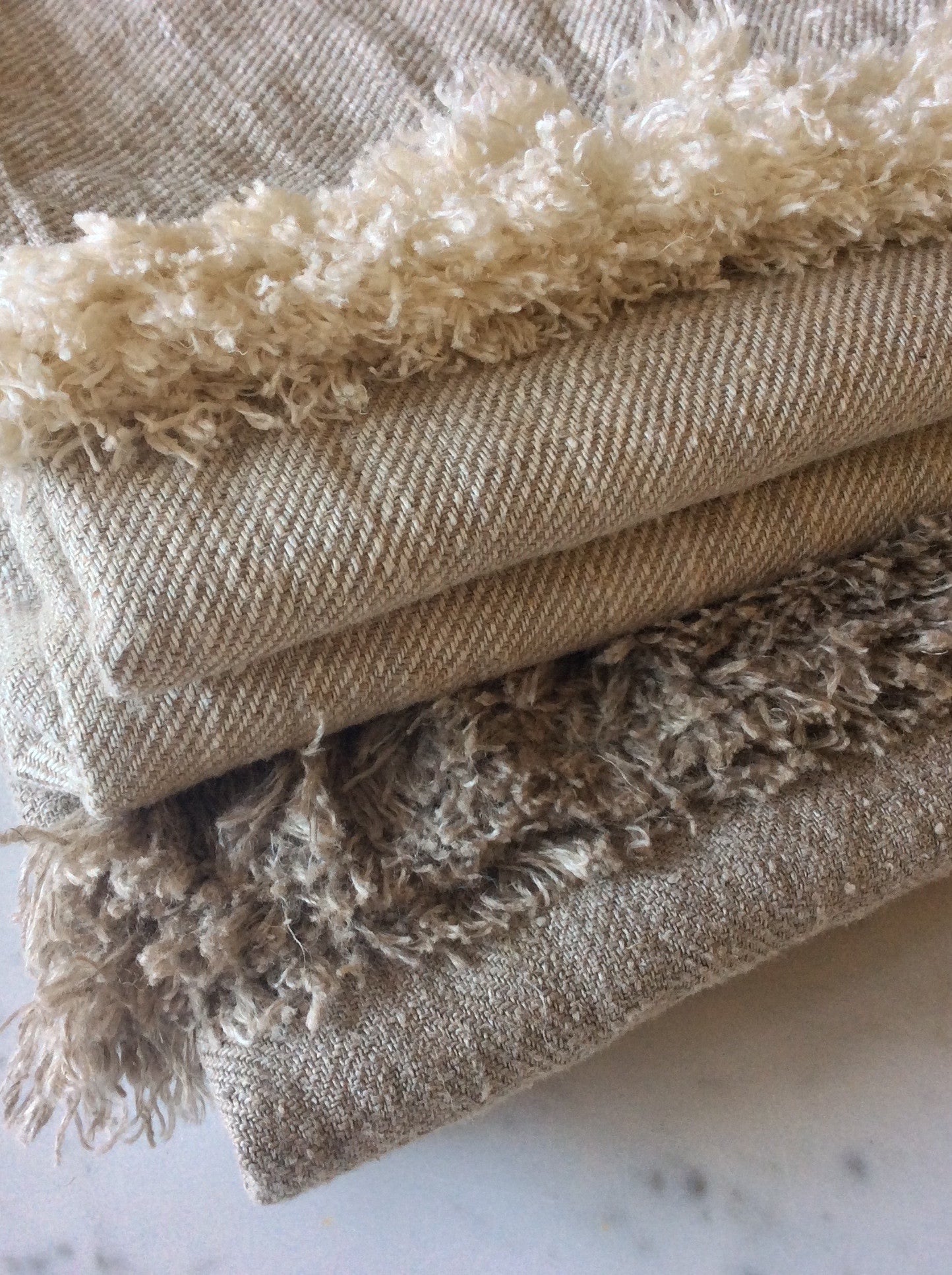 Natural Herringbone Weave | Linen Throw