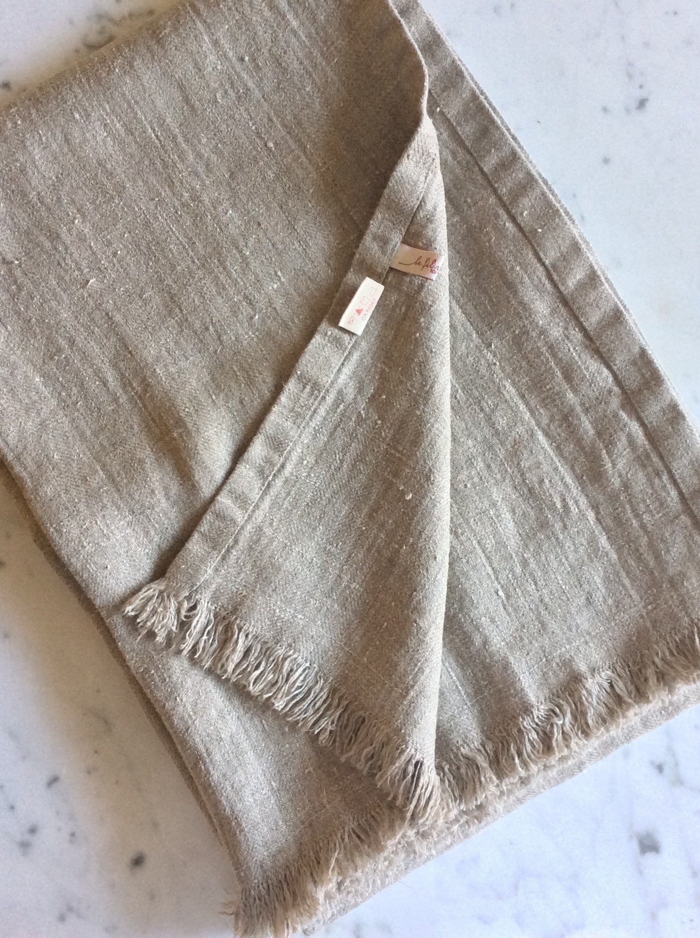Natural Herringbone Weave | Linen Throw