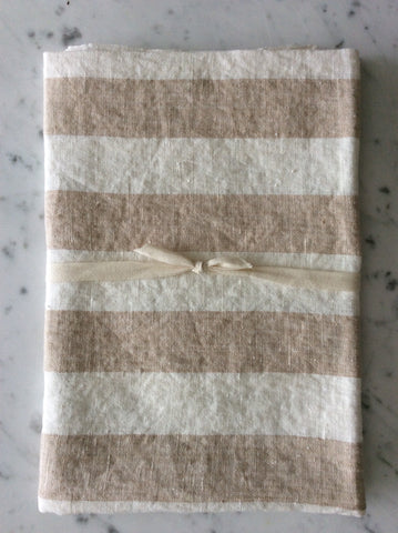 Beige/white striped | bath sheet  SKU218