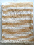 yellow and white striped linen tablecloth or throw blanket pure linen by le fil rouge textiles