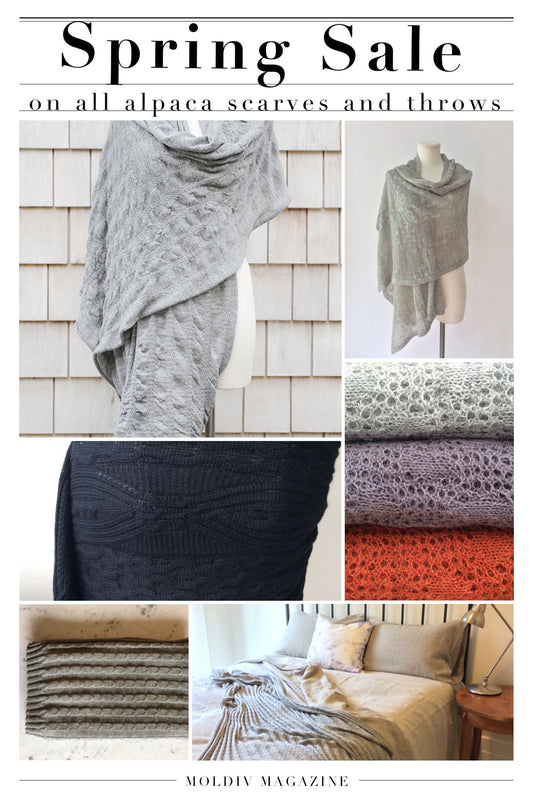 We are having a sale on our baby alpaca scarves and throws!