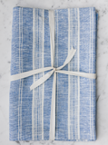 Linen Bath Sheet | Blue & White Striped