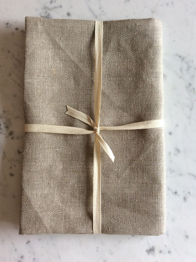 Linen Bath Sheet | Natural Herringbone