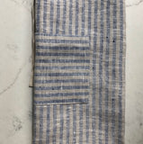 Apron 100% linen- indigo & natural striped