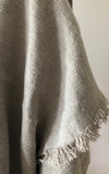 Linen Wrap scarf - natural herringbone
