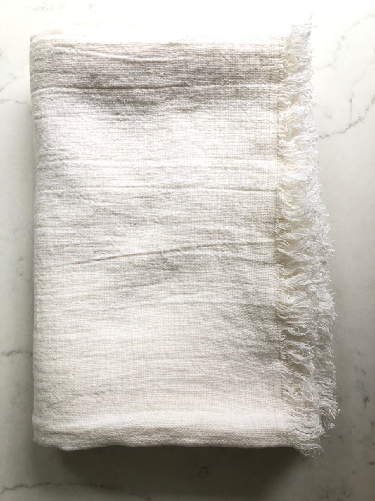 white linen throw