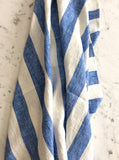 Blue/white striped, stonewashed | Bath Sheet SKU217
