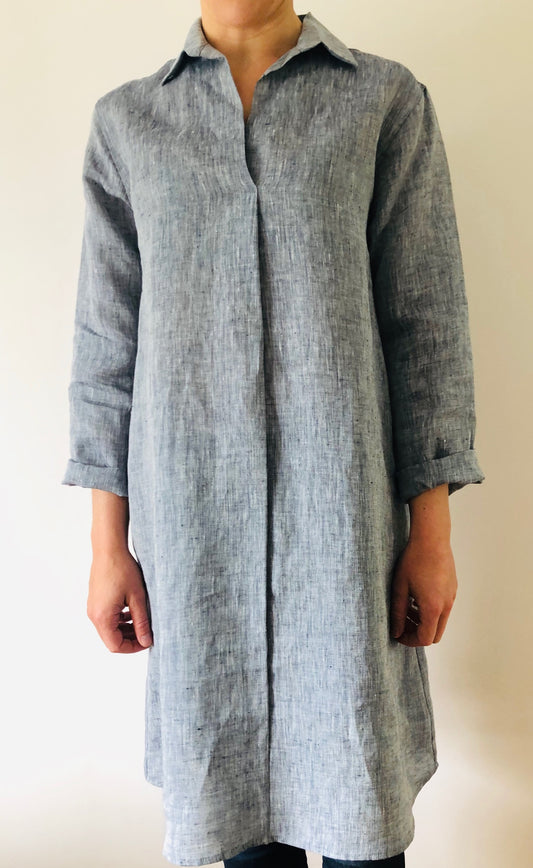 Olivia Linen Dress - grey