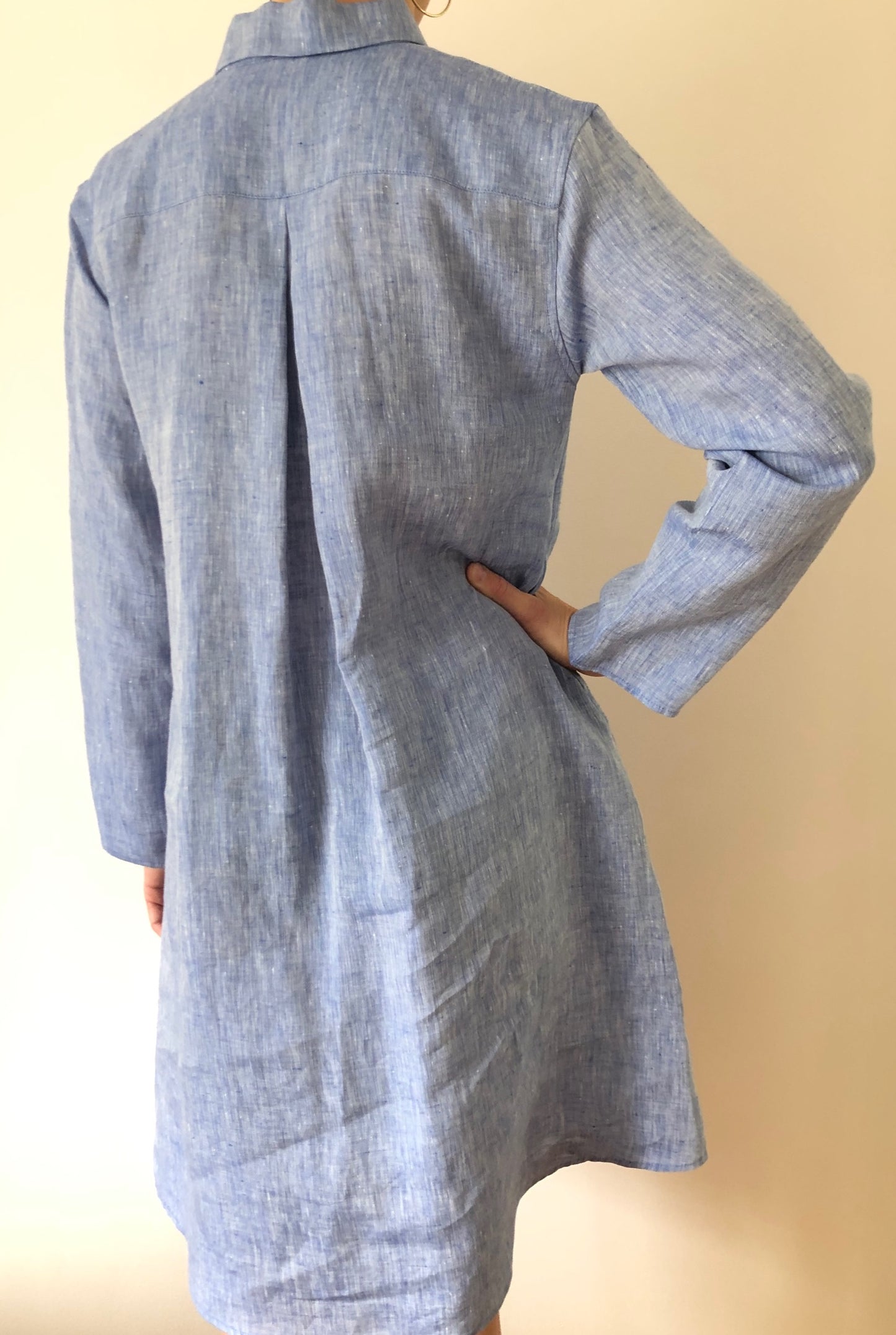Olivia Linen Dress - Blue