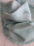 Hand painted linen throw