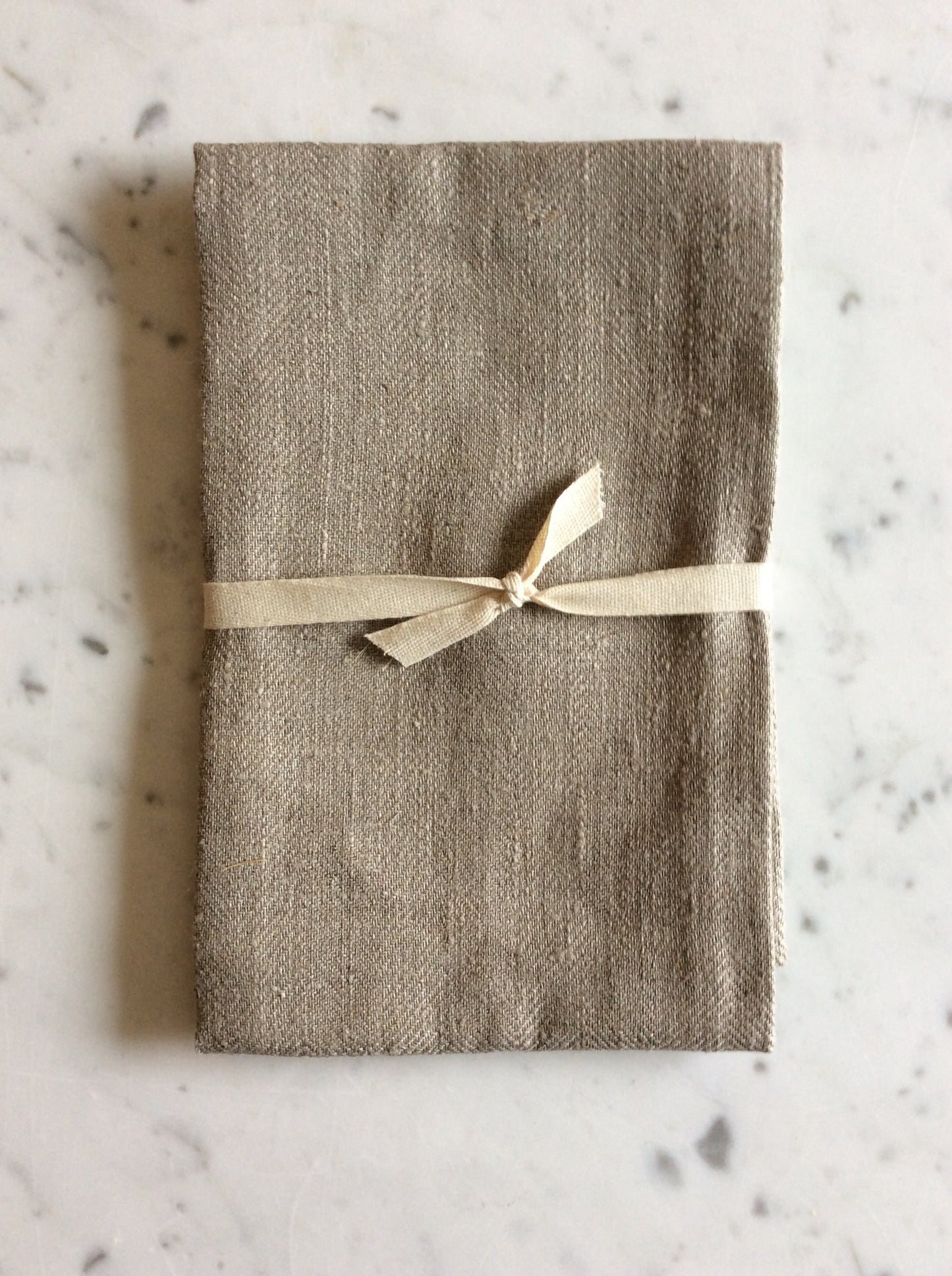 Natural linen Herringbone Weave | Tea/Hand Towel