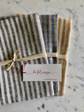 yellow & white thin striped | Linen Tea/Hand Towel