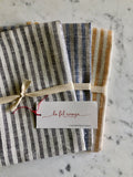indigo & natural thin striped | linen Tea/Hand Towel