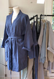 UNA Linen Kimono - indigo blue 100% linen