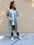 'UNA' Linen Kimono Long- natural  100% linen