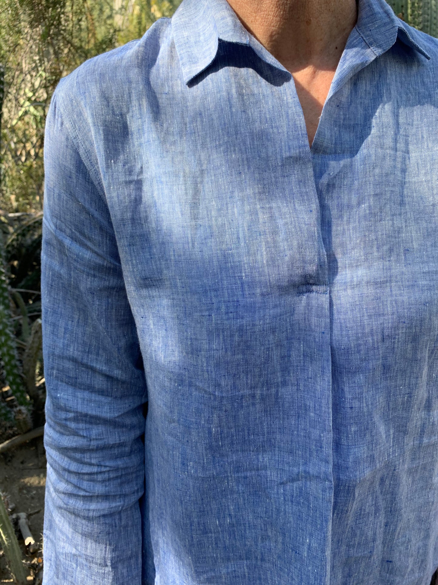 Olivia Linen Dress - Blue