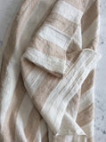 Beige/white striped | bath sheet  SKU218