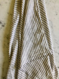 grey & white thin striped linen | Bath Sheet SKU 223