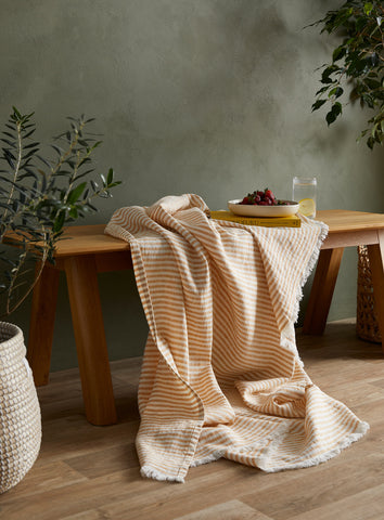 Linen throw blanket or tablecloth