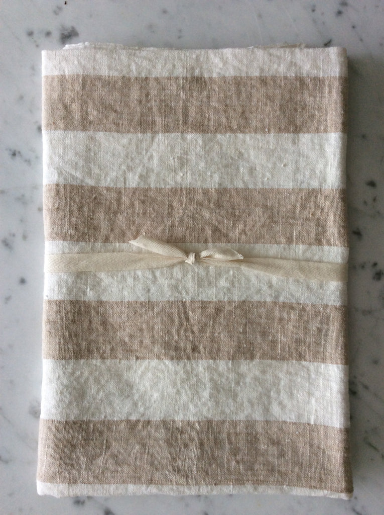 Beige/white striped | bath sheet  SKU218