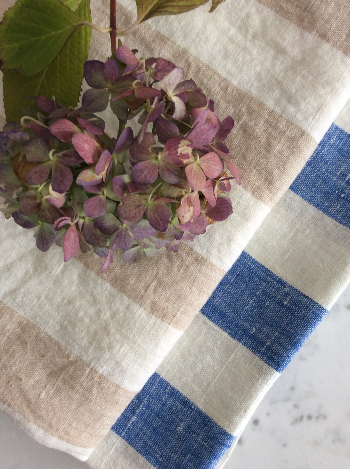 Blue/white striped, stonewashed | Bath Sheet SKU217