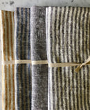 grey & white thin striped linen | Bath Sheet SKU 223