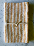 Yellow & white thin striped linen| Bath Sheet SKU 221